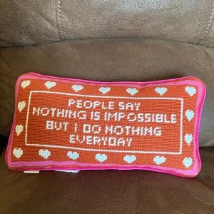 Furbish needlepoint pillow decor